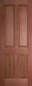 Internal Hardwood Colonial 4 Panel Door Unfinished
