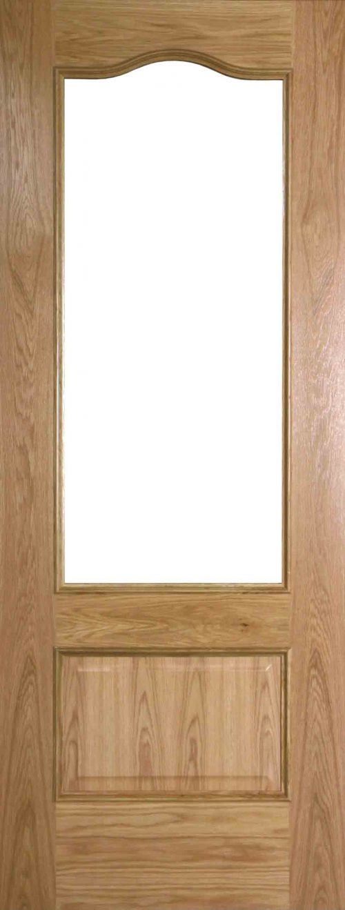 Internal Oak Girona Door Prefinished with Clear Flat Glass