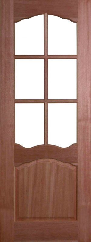 Internal Hardwood Riviera Door Unfinished with Clear Flat Glass