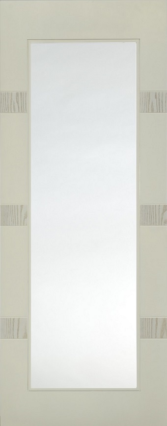 Internal White Moulded Smooth Aurora Full Light Door Primed with Clear Flat Glass