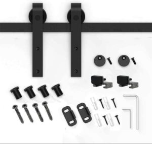 Black Barn Style Door System Straight Head Hanger Kit