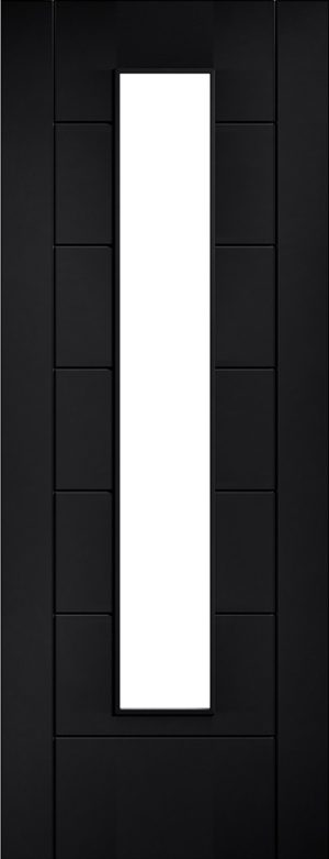Internal Black Laminated Linear Glazed Door