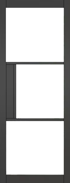 Internal Black Eros Clear Glazed Door Primed