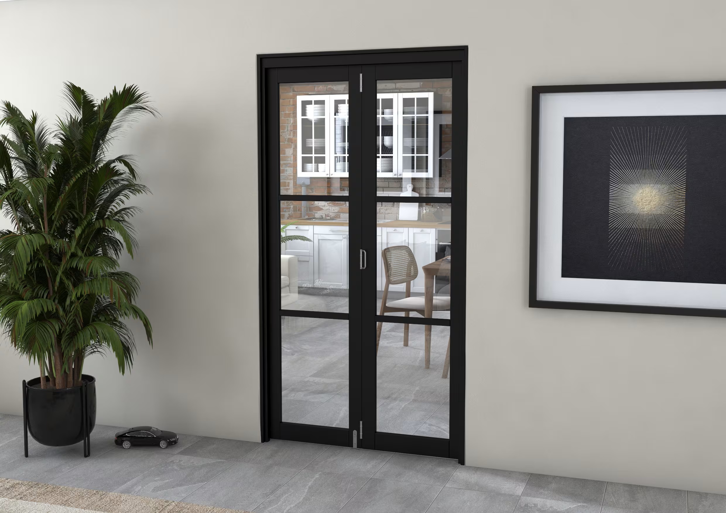 Black Eros Glazed Roomfold Doors (2 + 0 x 533mm Doors) 1 Black Eros Glazed Roomfold Doors (2 + 0 x 533mm Doors)