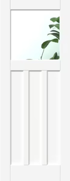 Internal White Moulded Smooth DX30 Glazed Door Clear Glass