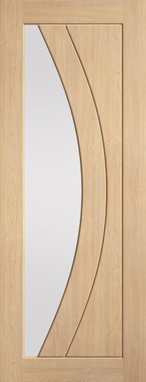 Internal Oak Girona Glazed Door Prefinished Clear Glass