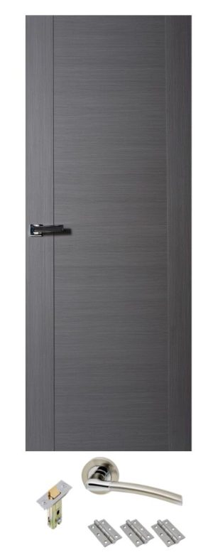Internal Grey Laminated Zamora Door with handle pack