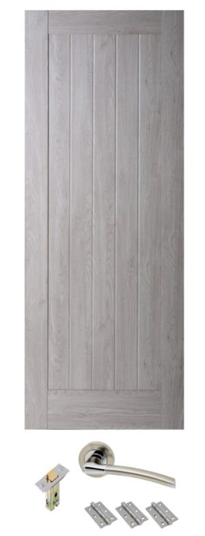 Internal Smokey Grey Laminated Mexicano Door with handle pack