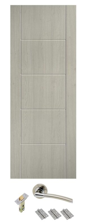 Internal Light Grey Laminated Ladder Door with handle pack