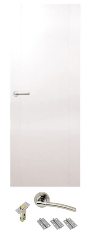 Internal White Laminated Zamora Door with handle pack