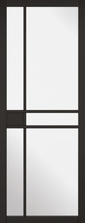 Internal Black Greenwich Glazed Door Prefinished Clear Glass