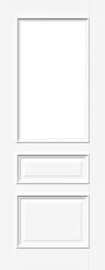 Internal White Moulded Windsor Glazed Door Primed Clear Glass