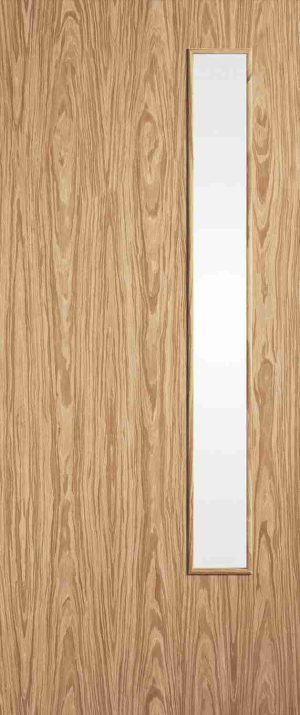 Finewood Internal American White Oak FD30 Door Prefinished with 1 Light Aperture Clear Glass