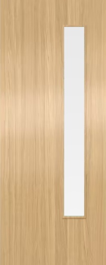 Finewood Internal American White Oak FD30 Door Prefinished with 1 Light Aperture Clear Glass