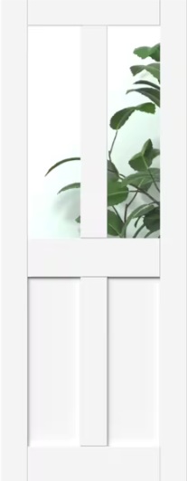 Internal White Moulded Smooth Victorian 4P Glazed Door Primed Clear Glass