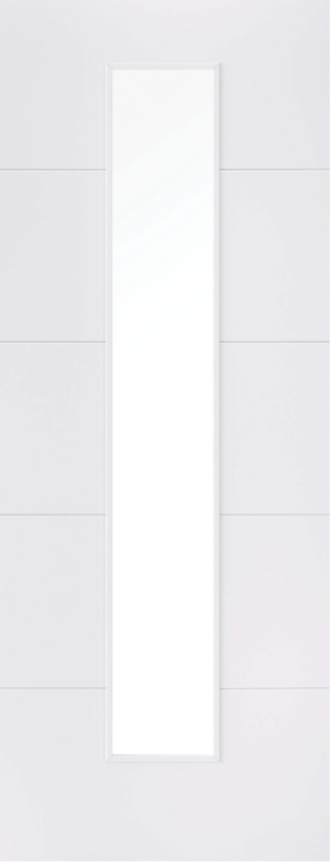 Internal White Moulded Smooth Santandor 1L Glazed Door Clear Glass
