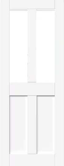 Finewood Internal White Primed Smooth Victorian 4P Glazed Door Clear Glass