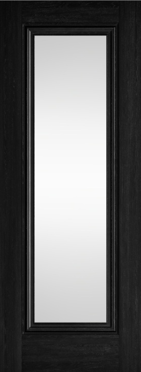 JB Kind Internal Black Laminated Haddon Glazed Door Clear Glass