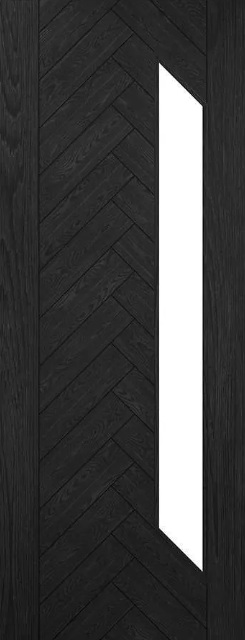 Deanta Internal Black Oak Fontaine Glazed Door Prefinished Clear Glass