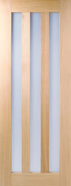 LPD Internal Oak Utah 3L Door Prefinished Clear Glass