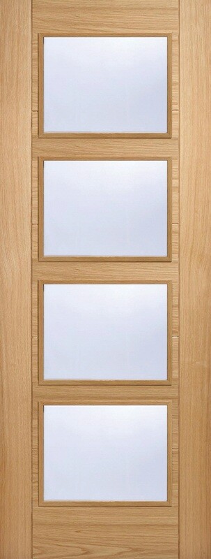 LPD Internal Oak Vancouver 4L Glazed FD30 Door Prefinished Clear Glass 1 LPD Internal Oak Vancouver 4L Glazed FD30 Door Prefinished Clear Glass