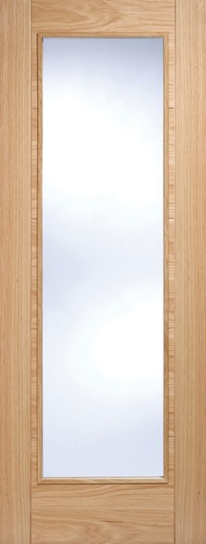LPD Internal Oak Vancouver Pattern 10 Door Prefinished Clear Glass