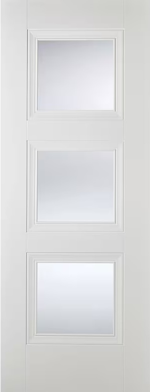 LPD Internal White Primed Smooth Amsterdam Glazed Door Clear Glass 1 LPD Internal White Primed Smooth Amsterdam Glazed Door Clear Glass
