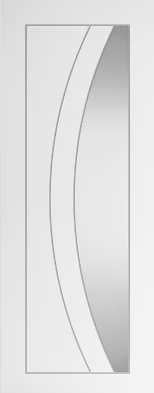 JB Kind Internal White Primed Smooth Sicily Glazed Door Clear Glass