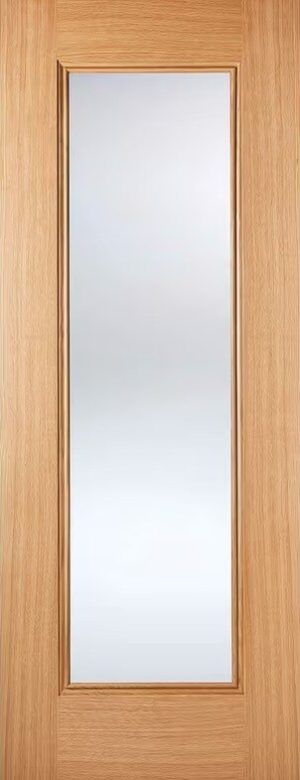 LPD Internal Oak Eindhoven 1L Glazed Door Prefinished Clear Glass