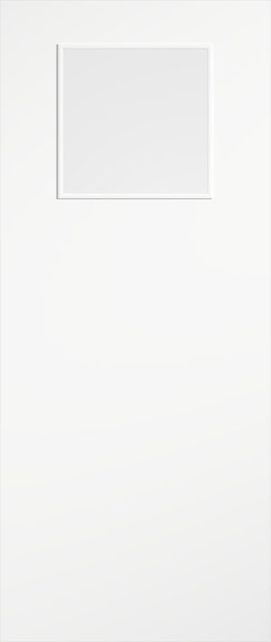 Finewood Internal Flush White Primed FD60 Door with 1G Aperture Clear Glass