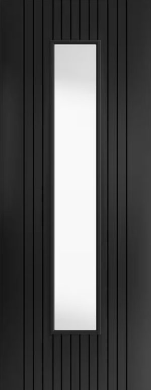 JB Kind Internal Black Laminated Aria Glazed Door Clear Glass