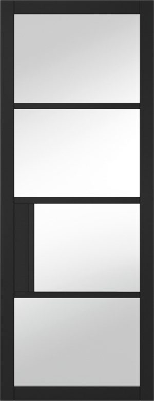 LPD Internal Black Chelsea Glazed Door Prefinished Clear Glass