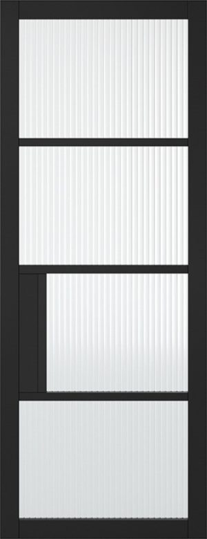LPD Internal Black Chelsea Glazed Door Prefinished Reeded Glass