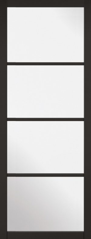 LPD Internal Black Soho Glazed Door Prefinished Clear Glass