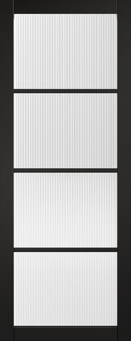 LPD Internal Black Soho Glazed Door Prefinished Reeded Glass