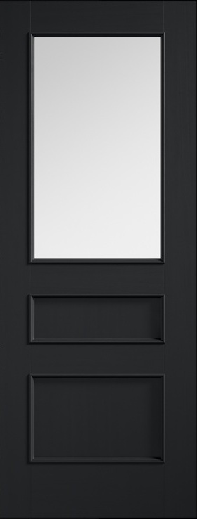 Internal Charcoal Black Toledo Glazed Door Prefinished Clear Glass