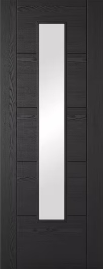 LPD Internal Charcoal Black Vancouver 1L Glazed Door Prefinished Clear Glass