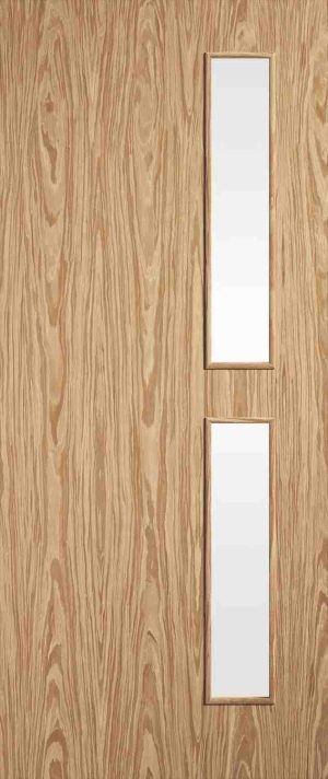 Finewood Internal American White Oak FD60 Door Prefinished with 16G Aperture Clear Glass