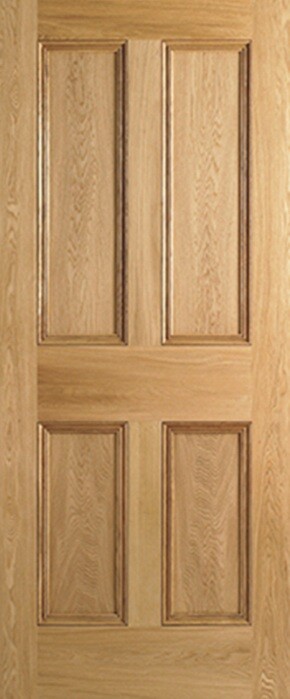 LPD Internal Oak 4P Flat Panel Door Unfinished