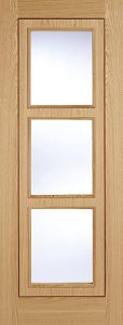 LPD Internal Oak Inlay 3L Glazed Door Prefinished Clear Glass 13 Oak Inlay 3L