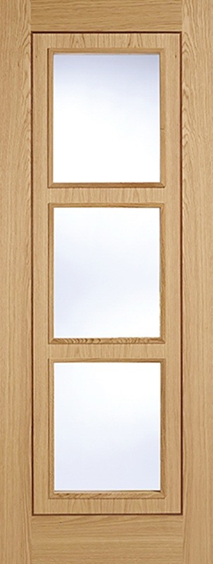LPD Internal Oak Inlay 3L Glazed Door Prefinished Clear Glass 1 LPD Internal Oak Inlay 3L Glazed Door Prefinished Clear Glass