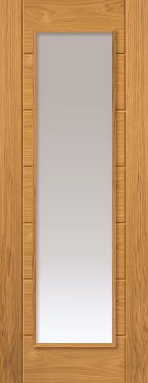 JB Kind Internal Oak Palomino Glazed Door Clear Glass