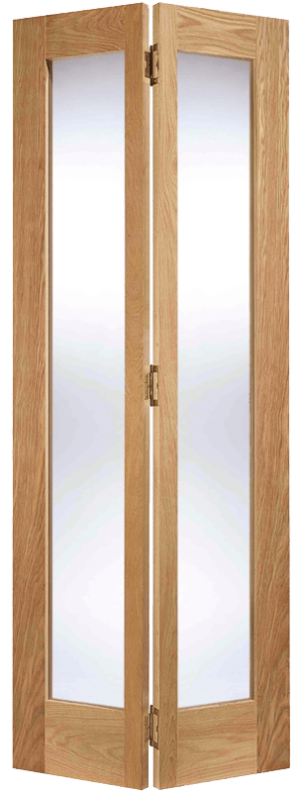 LPD Internal Oak Pattern 10 2L Glazed Bifold Door Unfinished Clear Glass