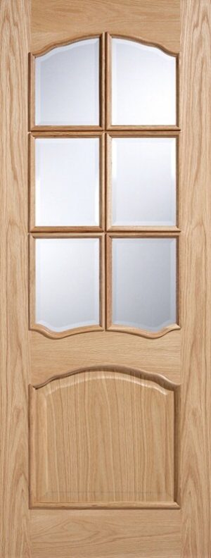 LPD Internal Oak Riviera RM2S Door Unfinished Bevelled Glass