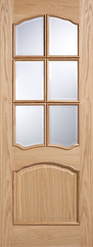 LPD Internal Oak Riviera RM2S Door Unfinished Bevelled Glass 1 LPD Internal Oak Riviera RM2S Door Unfinished Bevelled Glass