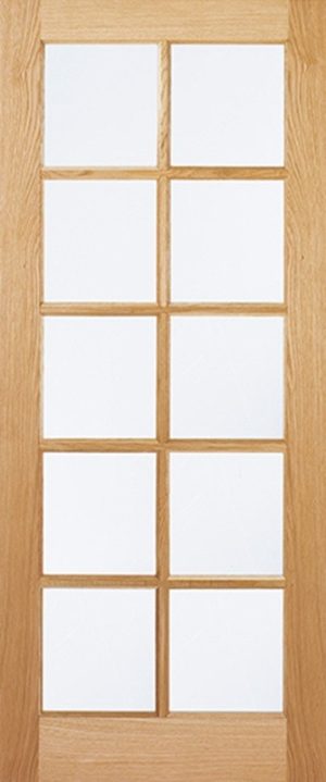 LPD Internal Oak SA 10L Door Unfinished Clear Glass