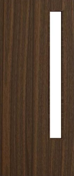 Finewood Internal Walnut FD60 Door Prefinished with 1 Light Aperture