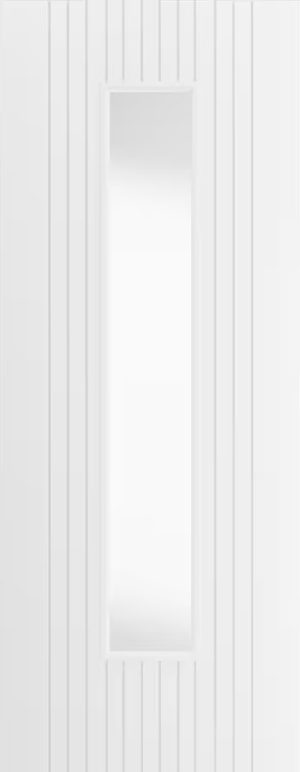 JB Kind Internal White Primed Smooth Aria Glazed Door Clear Glass