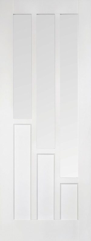 LPD Internal White Primed Smooth Coventry 3L Glazed Door Clear Glass
