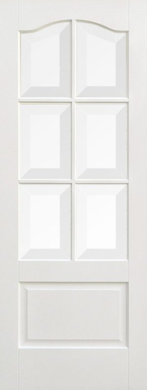 LPD Internal White Primed Smooth Kent 6L Glazed Door Bevelled Glass